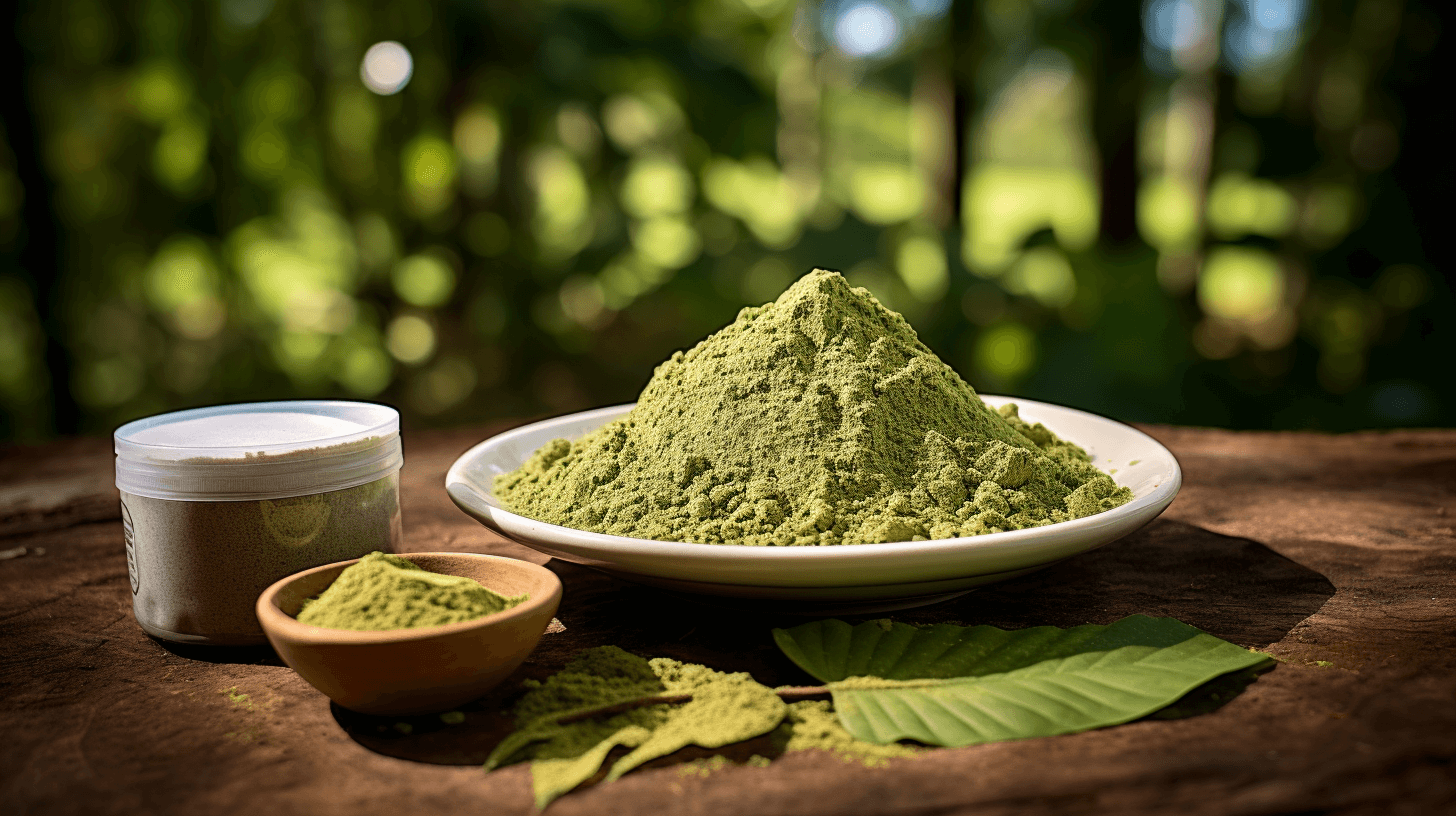 kratom v prirode na stole
