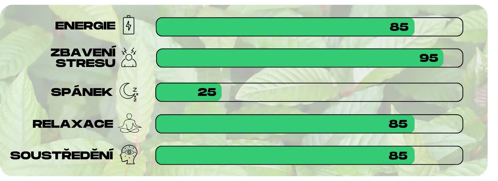 ucinky kratomu green borneo